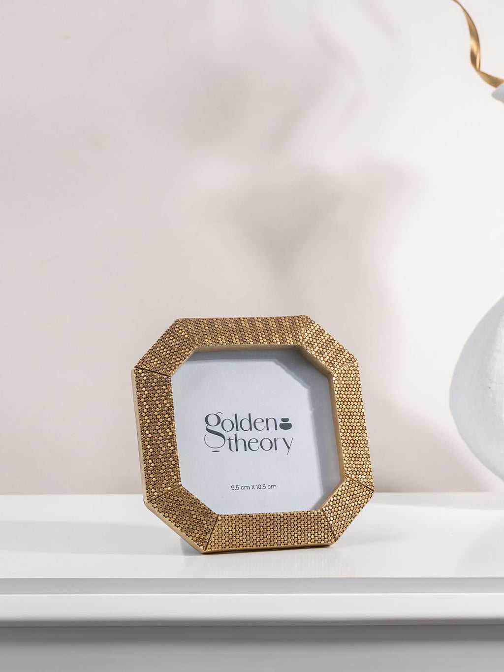 Gold Octagonal Photo Frame with Textured Detail - The Golden Theory