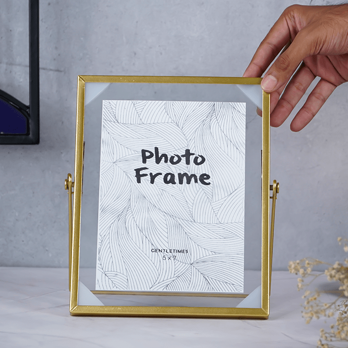 Gold Photo Frame with Stand - The Golden Theory