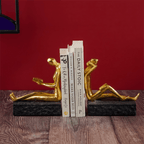 Gold Reading and Thinking Bookend Sculptures - Modern Art Decor - The Golden Theory