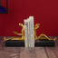 Gold Reading and Thinking Bookend Sculptures - Modern Art Decor - The Golden Theory