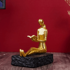 Gold Reading and Thinking Bookend Sculptures - Modern Art Decor - The Golden Theory