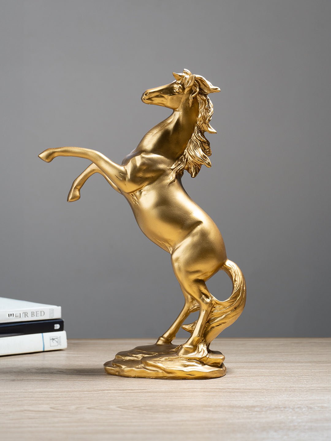 Gold Rearing Horse Sculpture - The Golden Theory