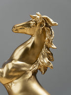 Gold Rearing Horse Sculpture - The Golden Theory