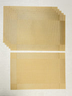 Gold Rectangular Table Mat with Textured Weave - The Golden Theory