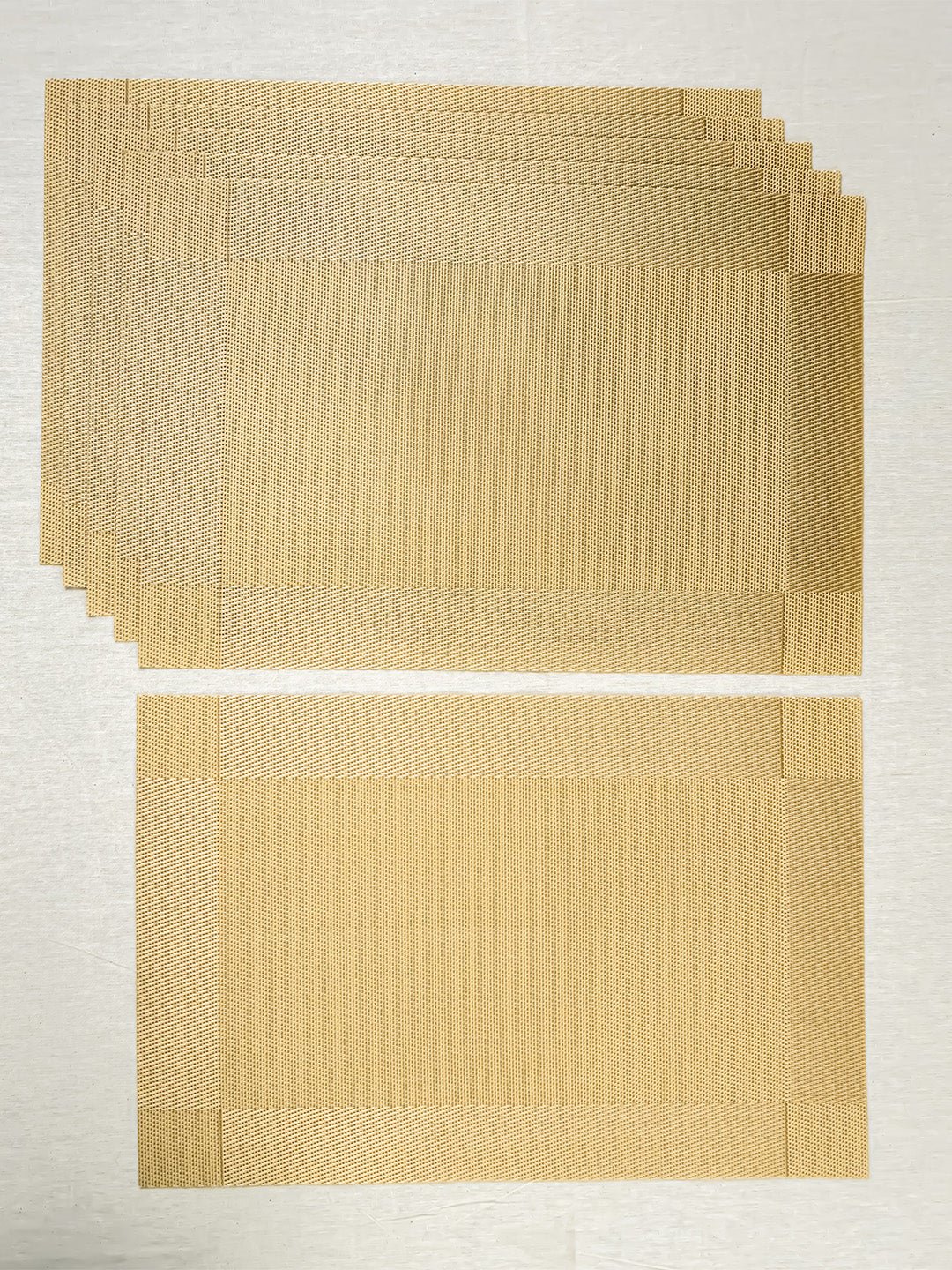 Gold Rectangular Table Mat with Textured Weave - The Golden Theory