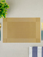 Gold Rectangular Table Mat with Textured Weave - The Golden Theory