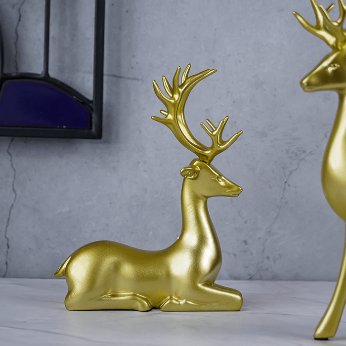 Gold Reindeer Statues - The Golden Theory