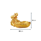 Gold Resin Elephant Trinket Bowl with Textured Finish - The Golden Theory