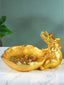 Gold Resin Elephant Trinket Bowl with Textured Finish - The Golden Theory