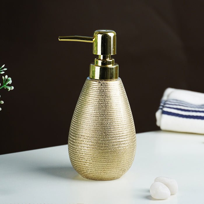 Gold Textured Ceramic Soap Dispenser - The Golden Theory
