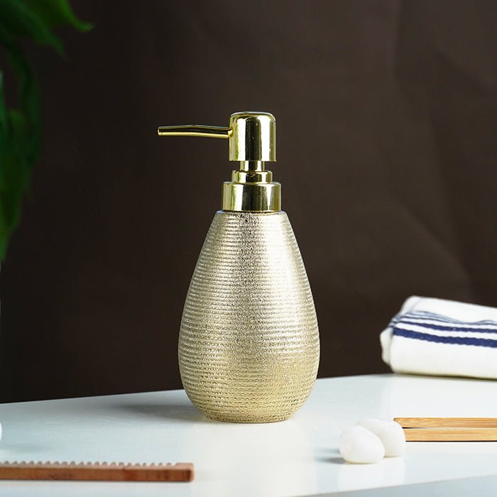 Gold Textured Ceramic Soap Dispenser - The Golden Theory Main image