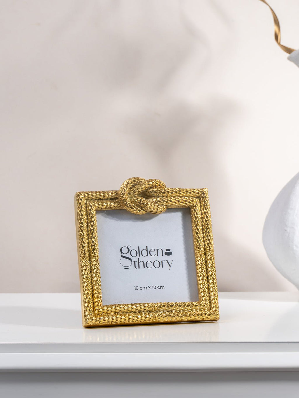Gold Textured Photo Frame with Knot Detail - The Golden Theory
