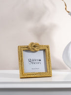 Gold Textured Photo Frame with Knot Detail - The Golden Theory