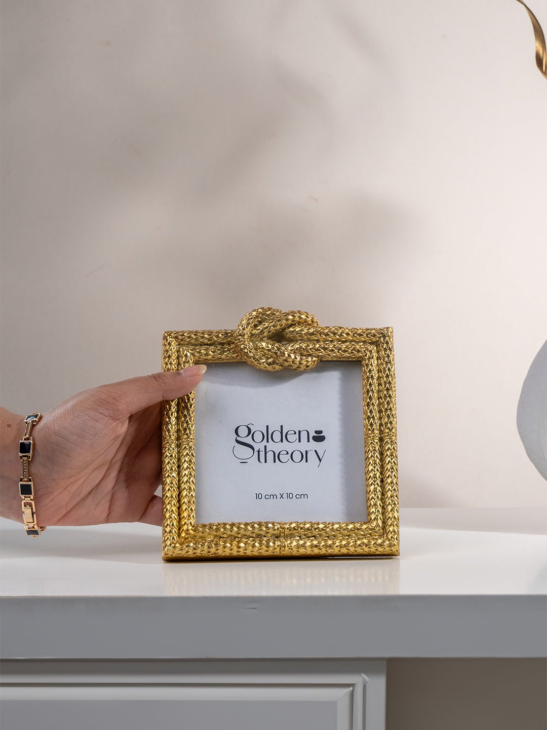 Gold Textured Photo Frame with Knot Detail Secondary image