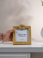 Gold Textured Photo Frame with Knot Detail - The Golden Theory