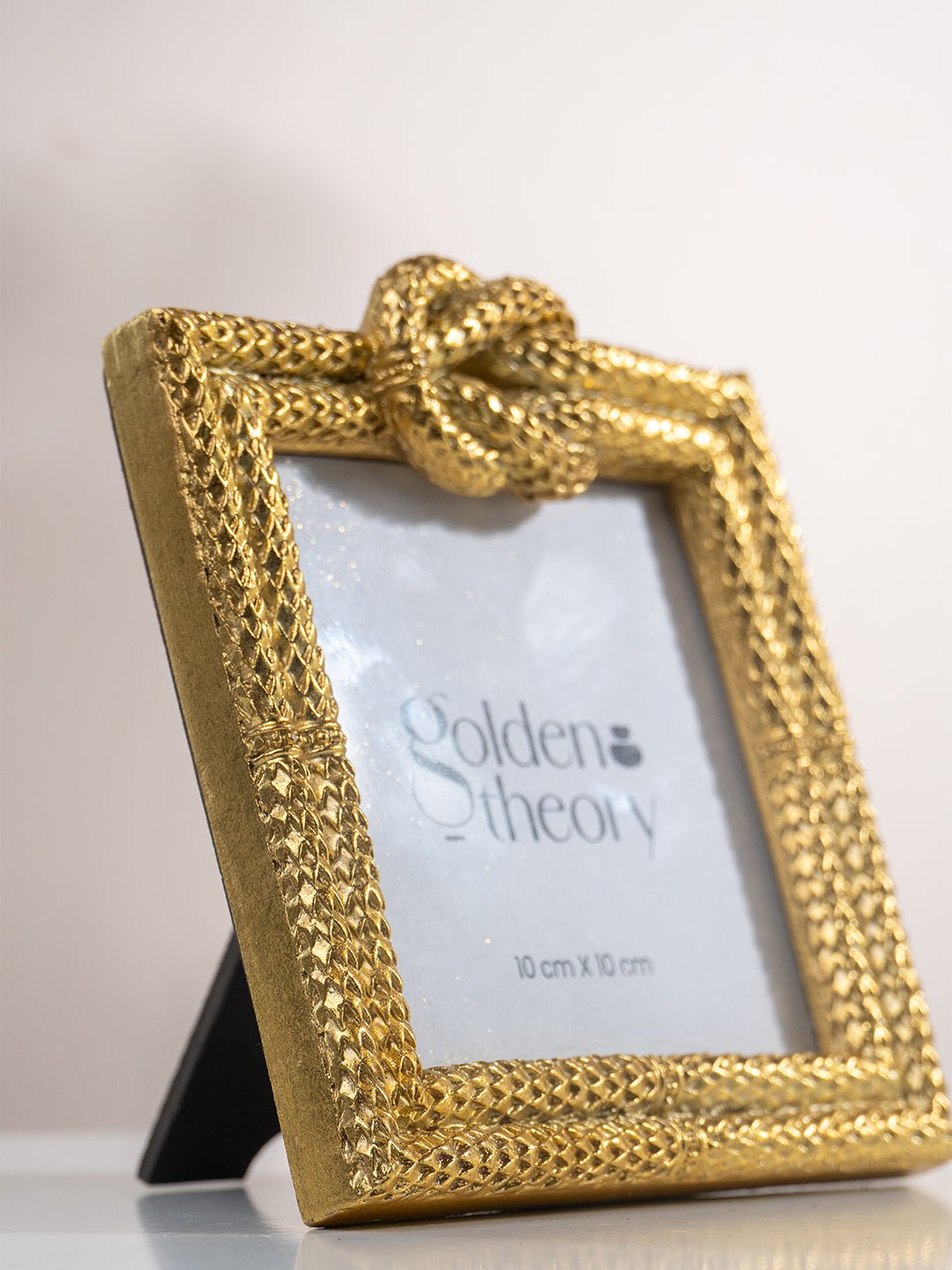 Gold Textured Photo Frame with Knot Detail - The Golden Theory