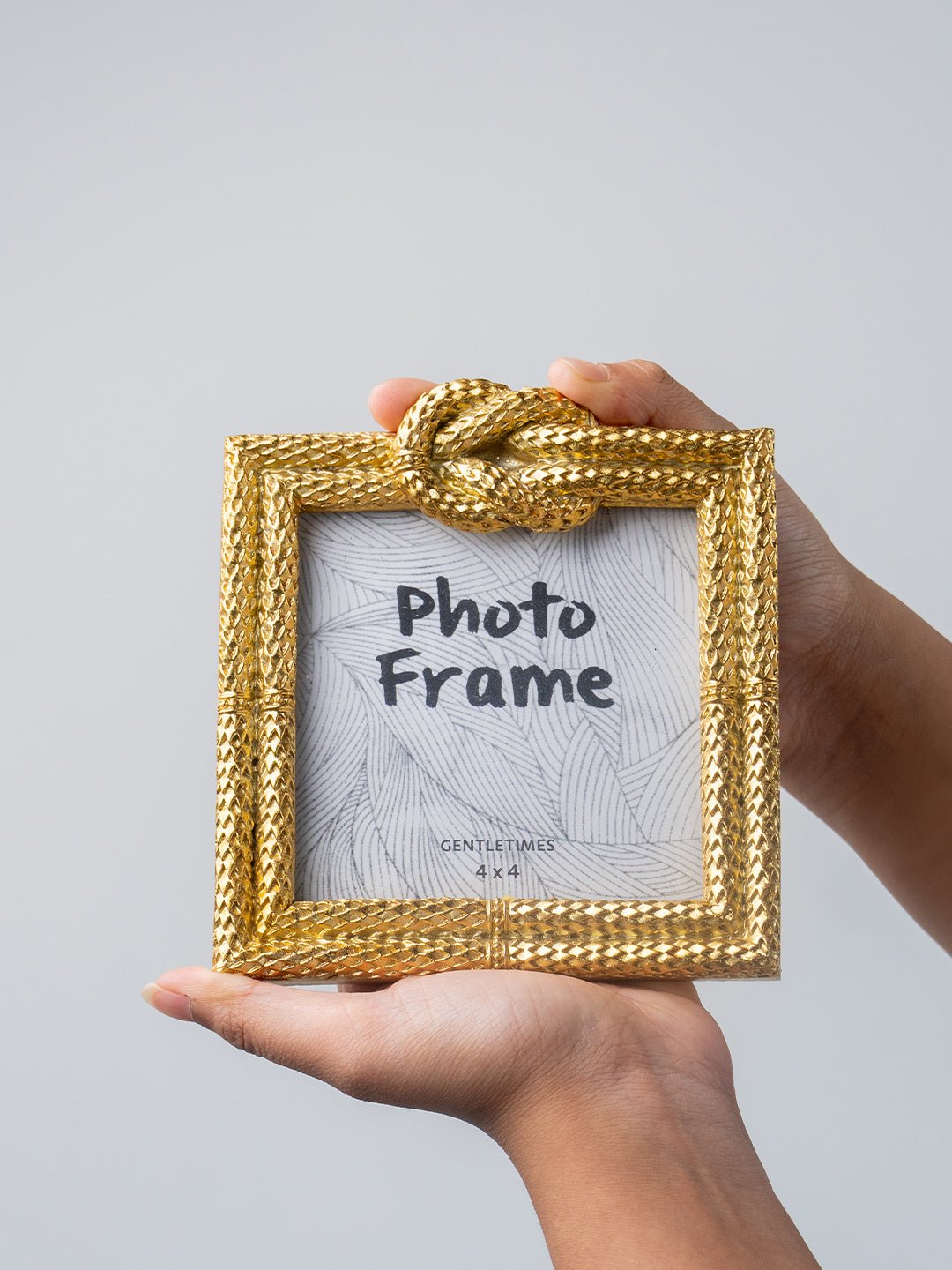Gold Textured Photo Frame with Knot Detail - The Golden Theory