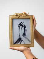 Gold Textured Photo Frame with Leopard Detail - The Golden Theory
