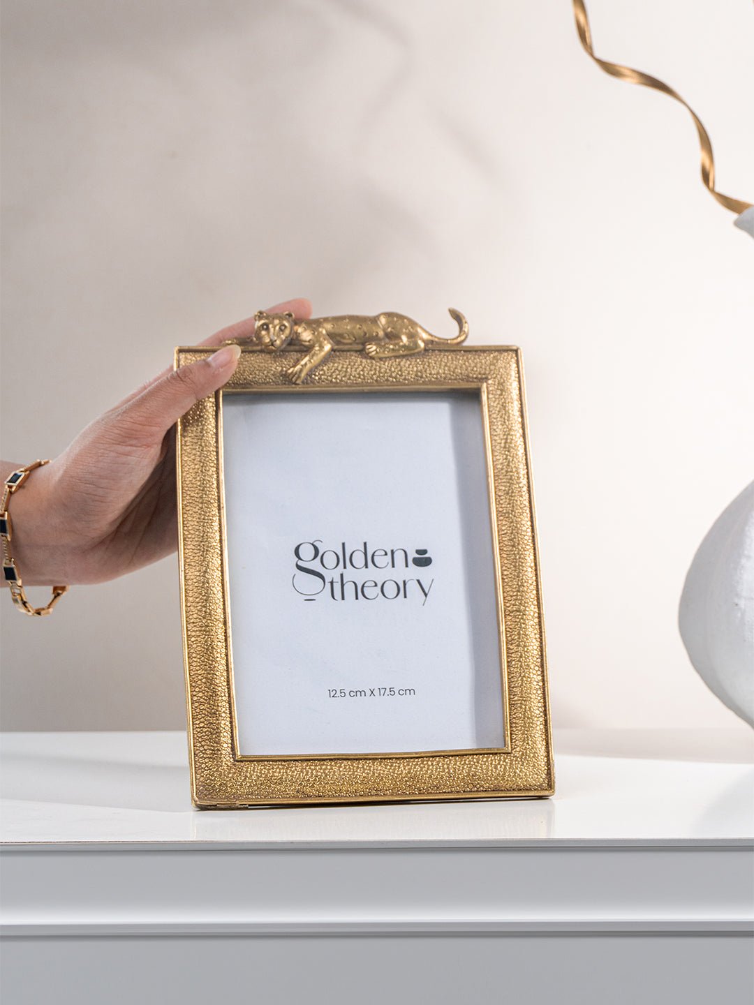Gold Textured Photo Frame with Leopard Detail Secondary image