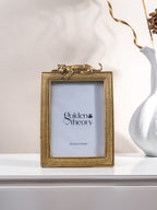 Gold Textured Photo Frame with Leopard Detail - The Golden Theory