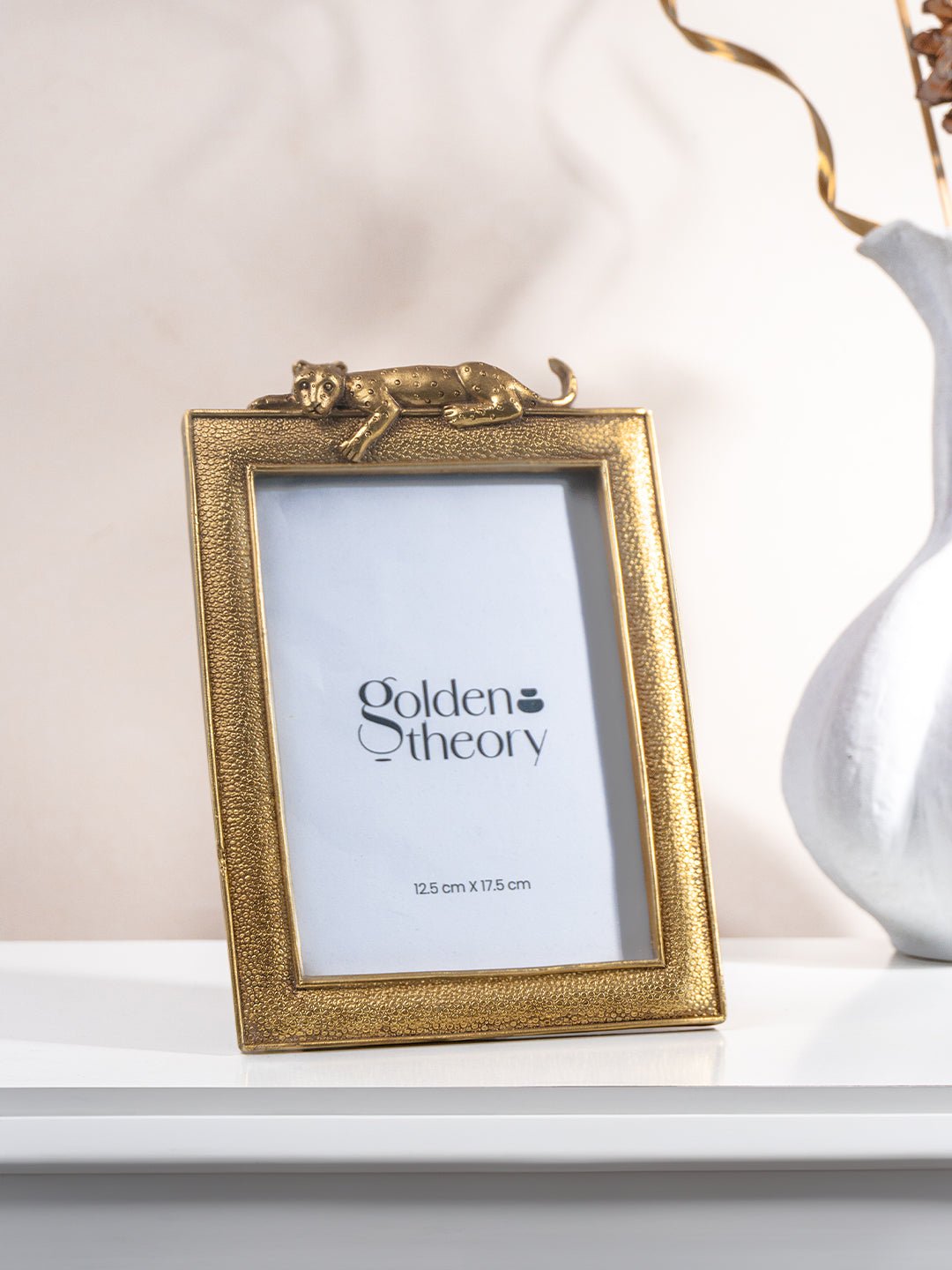 Gold Textured Photo Frame with Leopard Detail - The Golden Theory Main image