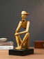Gold Thinking Figure Sculpture - Unique Contemporary Decor - The Golden Theory