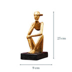 Gold Thinking Figure Sculpture - Unique Contemporary Decor - The Golden Theory
