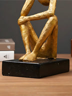 Gold Thinking Figure Sculpture - Unique Contemporary Decor - The Golden Theory