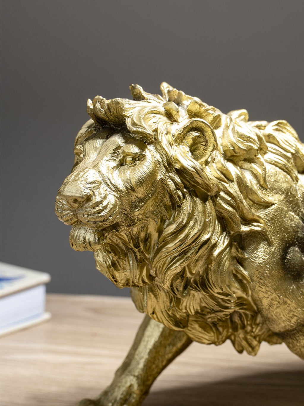 Gold Walking Lion Statue - The Golden Theory