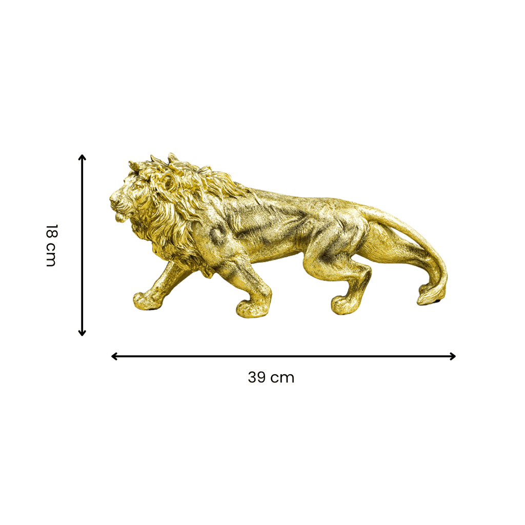 Gold Walking Lion Statue - The Golden Theory
