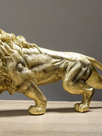 Gold Walking Lion Statue - The Golden Theory