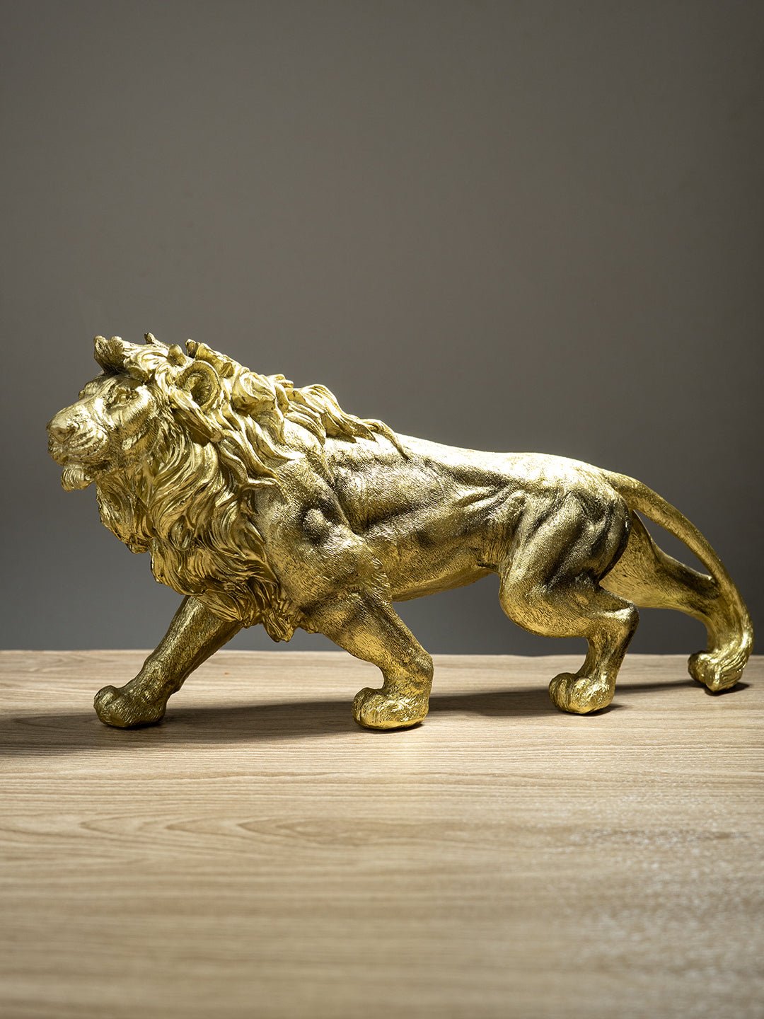 Gold Walking Lion Statue - The Golden Theory