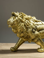 Gold Walking Lion Statue - The Golden Theory
