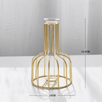 Gold Wire Frame Glass Vase - Geometric Design - The Golden Theory