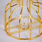 Gold Wire Frame Glass Vase - Geometric Design - The Golden Theory