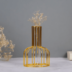 Gold Wire Frame Glass Vase - Geometric Design - The Golden Theory
