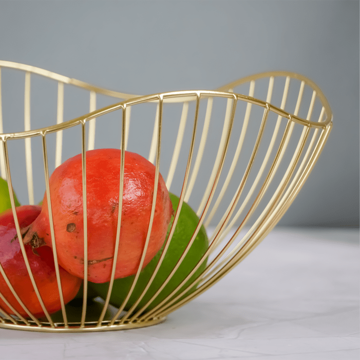 Gold Wire Fruit Basket - The Golden Theory