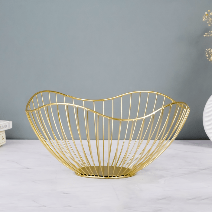 Gold Wire Fruit Basket - The Golden Theory