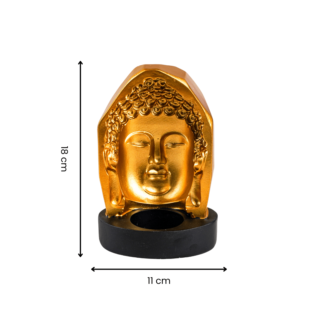 Golden Buddha Head Candle Holder - The Golden Theory