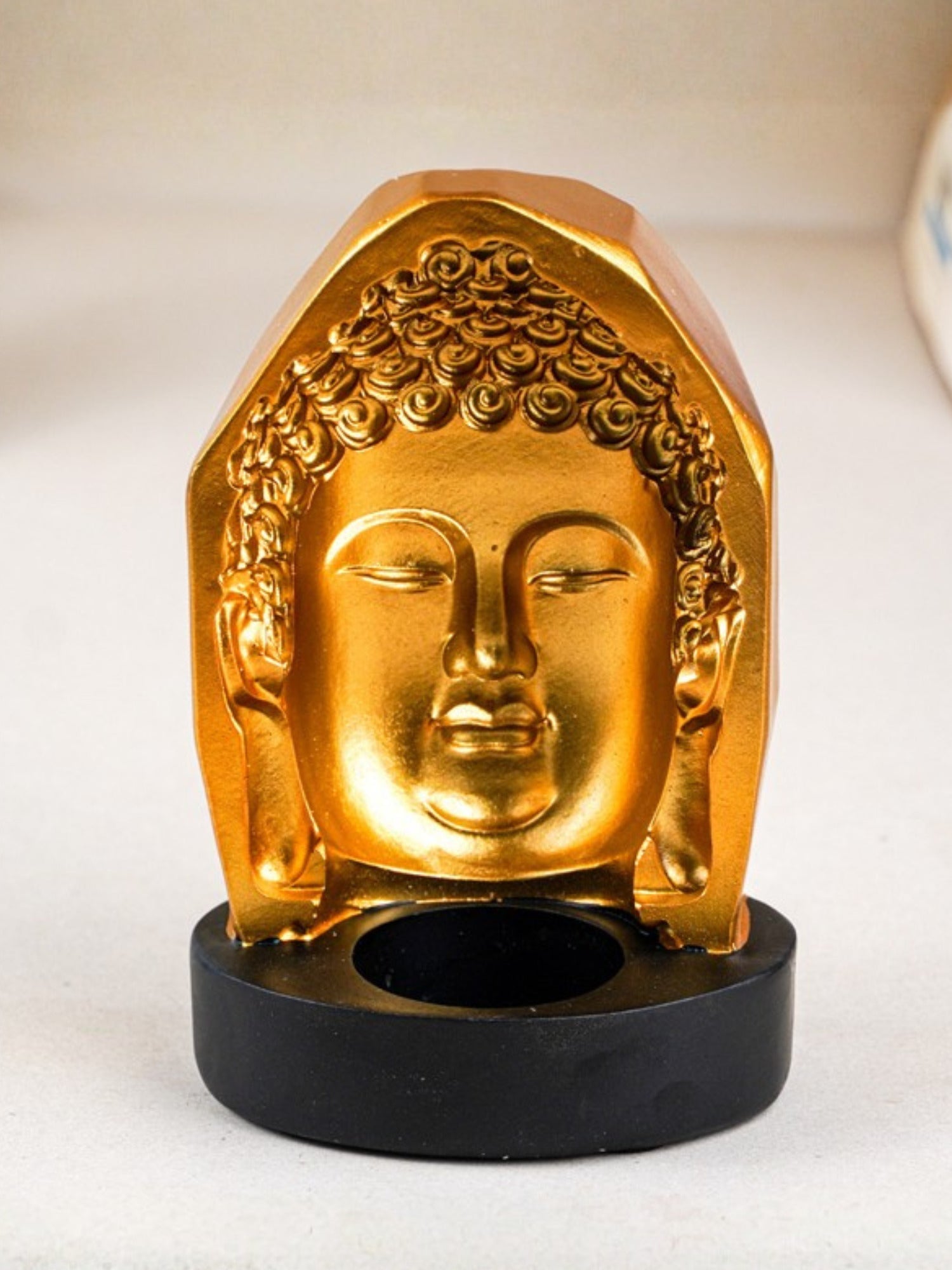 Golden Buddha Head Candle Holder - The Golden Theory