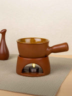 Golden Color Round Fondue Pot
