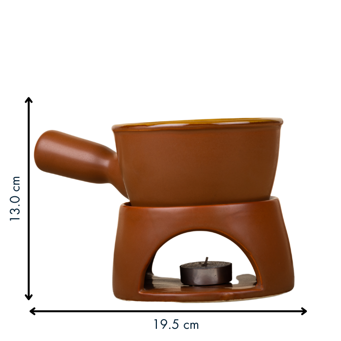 Golden Color Round Fondue Pot