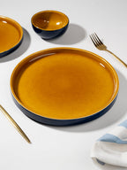 Golden Dinner Plate with Navy Blue Exterior - The Golden Theory