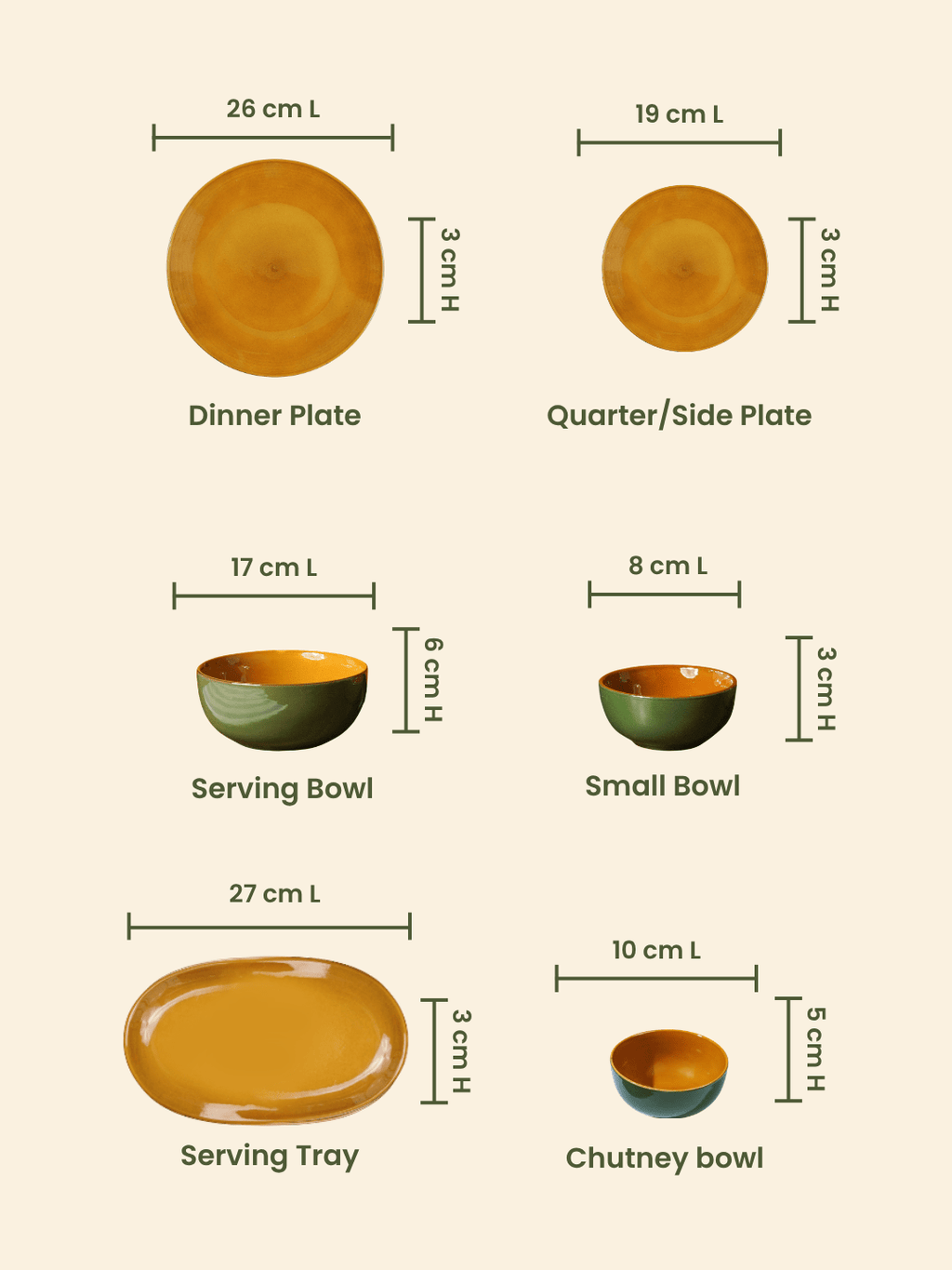 Golden Dinner Set with Green Exterior (Set of 23) - The Golden Theory