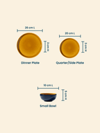 Golden Dinner Set with Navy Blue Exterior (Set of 18) - The Golden Theory