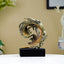 Golden Leaf-Inspired Decorative Sculpture on Black Base - The Golden Theory