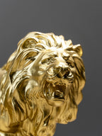 Golden Lion Figurine with Intricate Mane - The Golden Theory