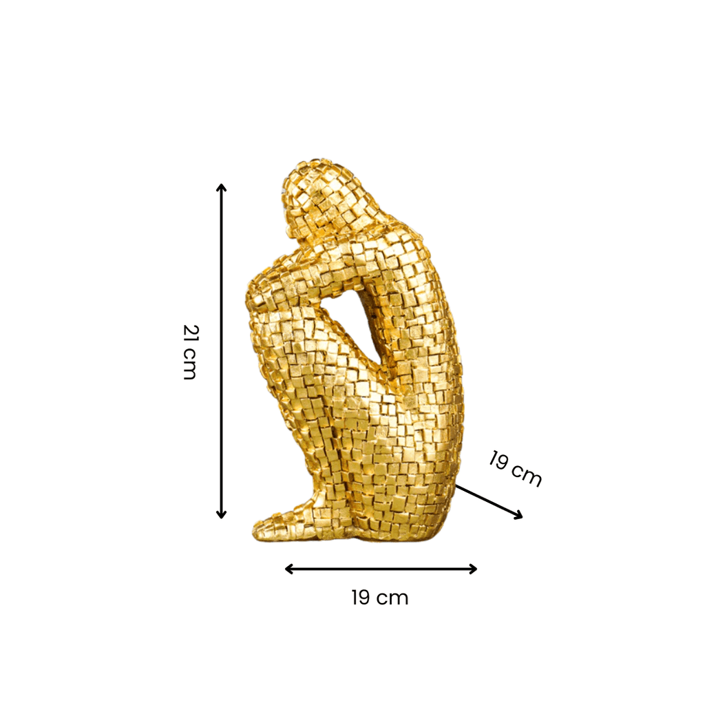 Golden Mosaic Thinker Sculpture - The Golden Theory