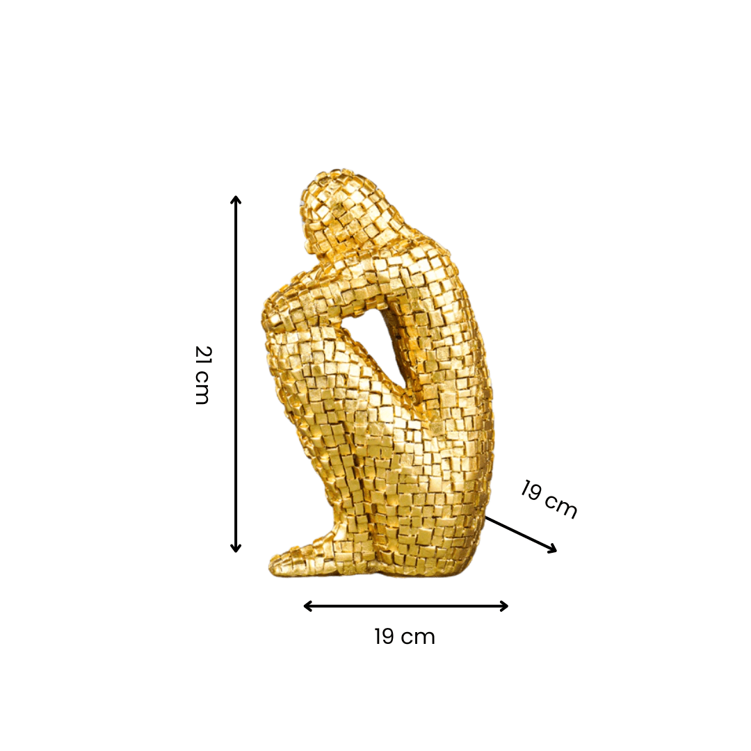 Golden Mosaic Thinker Sculpture - The Golden Theory