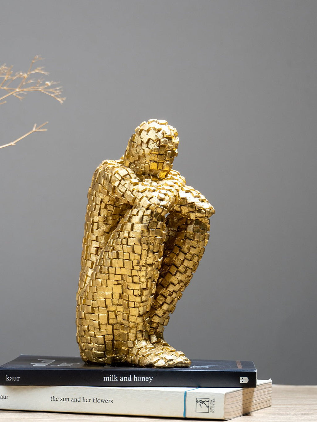 Golden Mosaic Thinker Sculpture - The Golden Theory